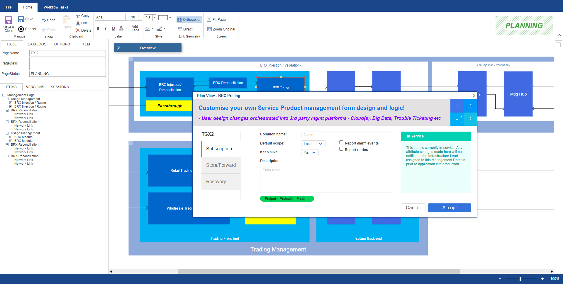 UI implementation: logical solution designer