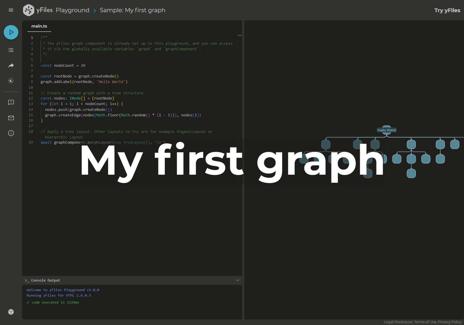 Thumbnail for the demo: Playground: My first graph