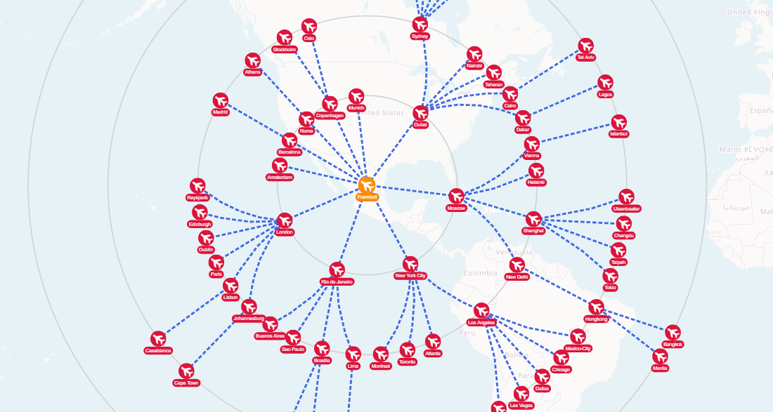 Radial interactive maps demo